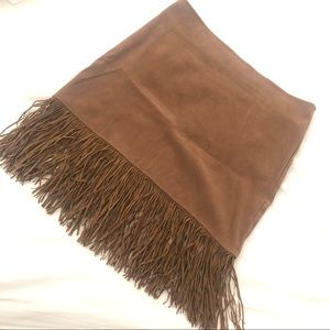 Boho Vegan suede fringe mini skirt